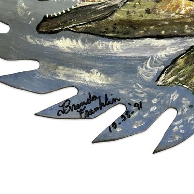 Sale Photo Thumbnail #483: Vintage Handpainted Saw Blade with Fish 1991 by Brenda Franklin
