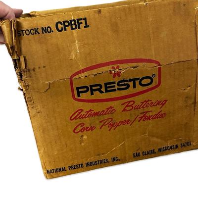 Sale Photo Thumbnail #492: Presto Vintage Automatic Buttering Corn Popper & Fondue Tested/Works
