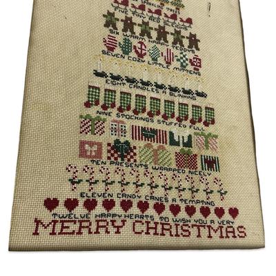 Sale Photo Thumbnail #497: Vintage Hand Stitched Christmas Artwork- Fair Condition
11x18"