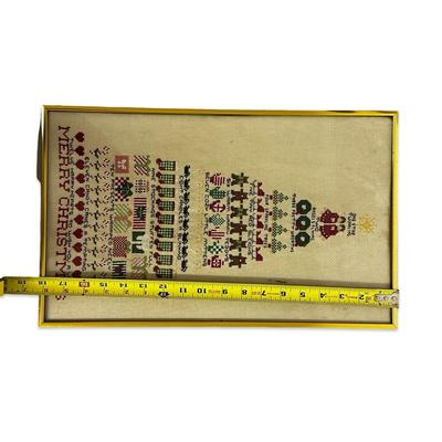 Sale Photo Thumbnail #498: Vintage Hand Stitched Christmas Artwork- Fair Condition
11x18"