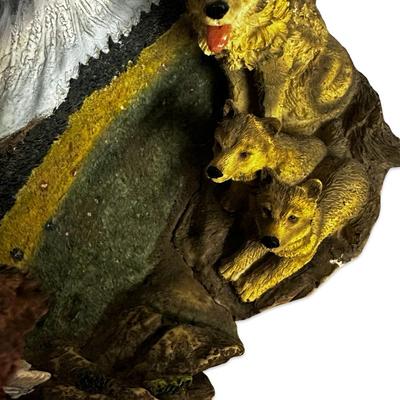 Sale Photo Thumbnail #508: Vintage 3D Eagle and Wolves Artwork Plate with Mountains
Approx. 8" in diameter