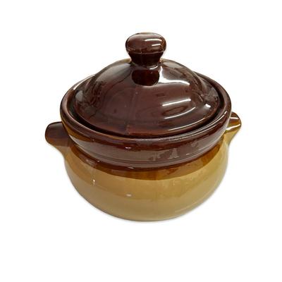 Sale Photo Thumbnail #533: Brown Crock with Lid, & Handles no chips,