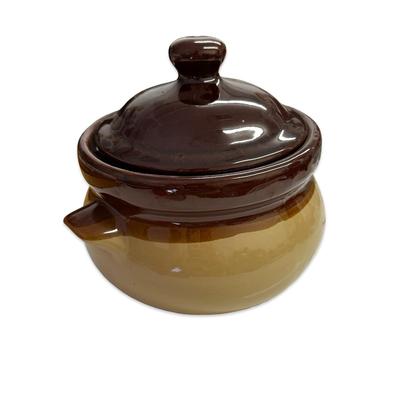 Sale Photo Thumbnail #534: Brown Crock with Lid, & Handles no chips,