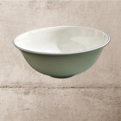 Sale Photo Thumbnail #558: White Dansk Tapestries Bowl w Blue & Gray Trim 
JLL /Japan 9.5" Diameter