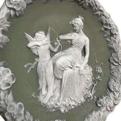 Sale Photo Thumbnail #570: 5 1/2" Bisque Porcelain Relief Wall Plaque, no chips