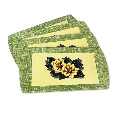 Sale Photo Thumbnail #607: Set of 4 Kentley Board Place Mats- 1 has some staining as shown