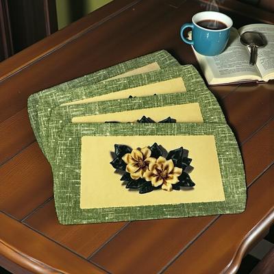 Sale Photo Thumbnail #606: Set of 4 Kentley Board Place Mats- 1 has some staining as shown