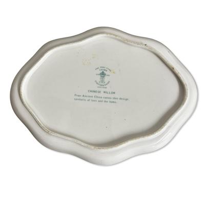 Sale Photo Thumbnail #621: Yellow Cake Stand & Small Ceramic Dish