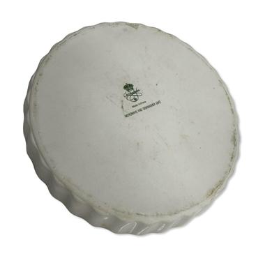 Sale Photo Thumbnail #632: Lot of 2 Round Pie Dishes, Glass (Anchor Ovenware 9")  & Ceramic (Christineholm 9.5")