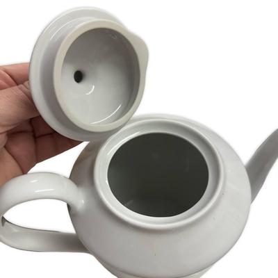 Sale Photo Thumbnail #646: Lot of 3 Pitcher (Stained, fair condition), Teapot (Palm Island, no chips) and Whiskey Container by Michter's Jug House