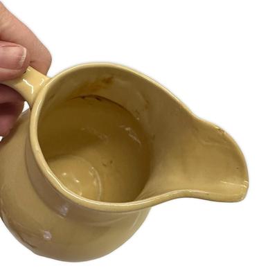 Sale Photo Thumbnail #649: Lot of 3 Pitcher (Stained, fair condition), Teapot (Palm Island, no chips) and Whiskey Container by Michter's Jug House