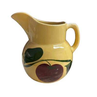 Sale Photo Thumbnail #639: Lot of 3 Pitcher (Stained, fair condition), Teapot (Palm Island, no chips) and Whiskey Container by Michter's Jug House