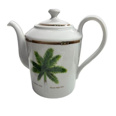 Sale Photo Thumbnail #641: Lot of 3 Pitcher (Stained, fair condition), Teapot (Palm Island, no chips) and Whiskey Container by Michter's Jug House