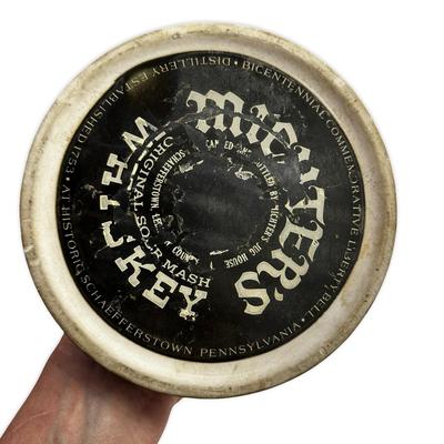 Sale Photo Thumbnail #645: Lot of 3 Pitcher (Stained, fair condition), Teapot (Palm Island, no chips) and Whiskey Container by Michter's Jug House