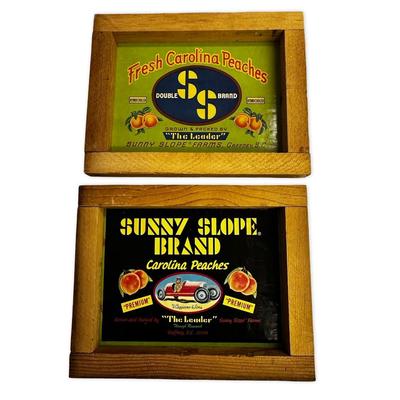 Sale Photo Thumbnail #683: 2 Carolina Peaches Signs from Sunny Slopes Gaffney, SC +Bags
Approx. 11x13" each