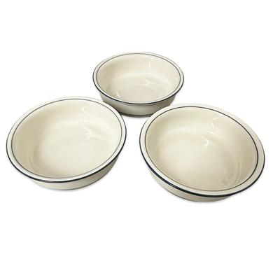 Sale Photo Thumbnail #707: Lenox Chinastone Plue Pinstripes 3 Bowls New