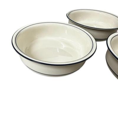 Sale Photo Thumbnail #708: Lenox Chinastone Plue Pinstripes 3 Bowls New