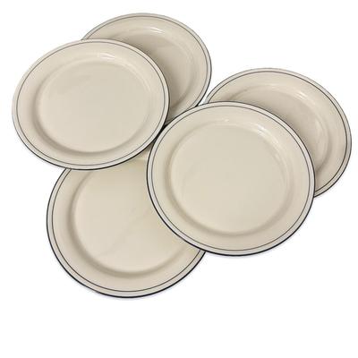 Sale Photo Thumbnail #716: Lenox Chinastone Blue Pinstripes Dinner Plates Lot of 5 New