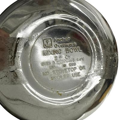 Sale Photo Thumbnail #743: Lot of 2 Glass Bowl and Lidded Jar with Blue Decoration