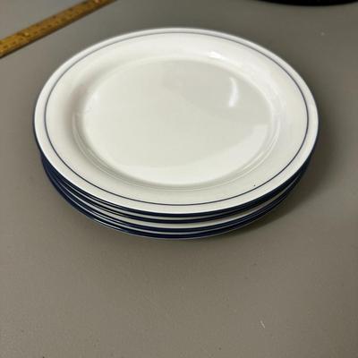 Sale Photo Thumbnail #763: Lot of 4 Lenox Chinastone Salad Plates- new but one has an unknown mark as shown