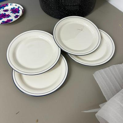 Sale Photo Thumbnail #759: Lot of 4 Lenox Chinastone Salad Plates- new but one has an unknown mark as shown