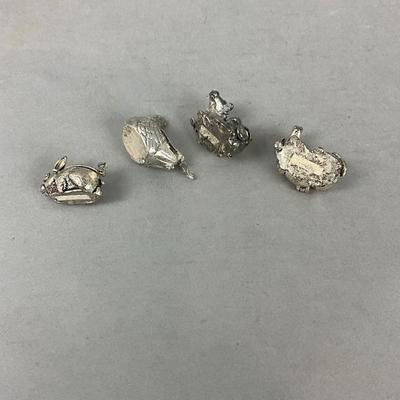 S668 Set of Four Alpaca Silver Animal Boxes