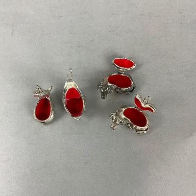 S668 Set of Four Alpaca Silver Animal Boxes