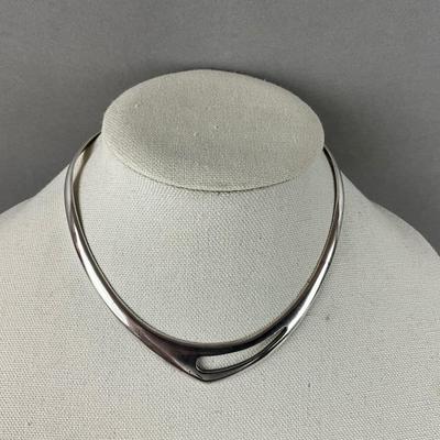 S672 Mid Century Modern Sterling 925 Mexico Choker