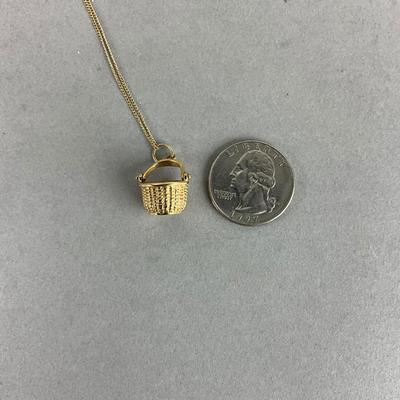 S685 14k Yellow Gold Nantucket Basket Charm/ Pendant