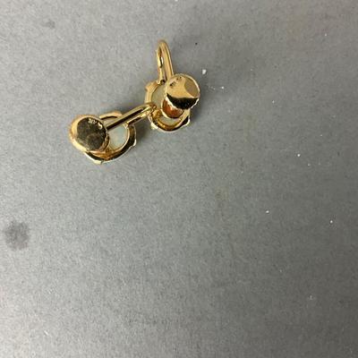 S687 14k Oval Opal Screw Back Earrings