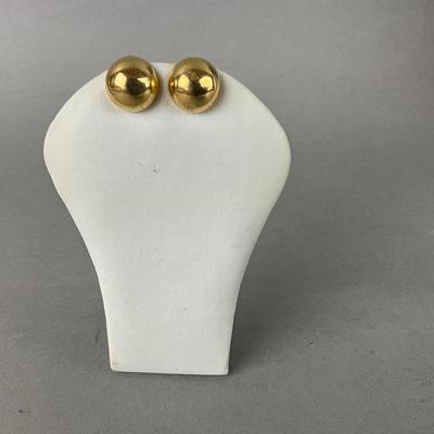S692 Polished Dome 14k yg Round French Clip Back Earrings