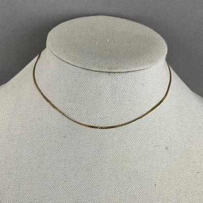 S697 14k Yellow Gold 16" Herringbone Style Chain