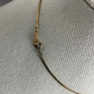 S697 14k Yellow Gold 16" Herringbone Style Chain