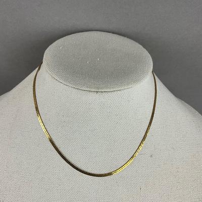 S698 14k Yellow Gold Serpentine Style 1.5mm 14" Necklace