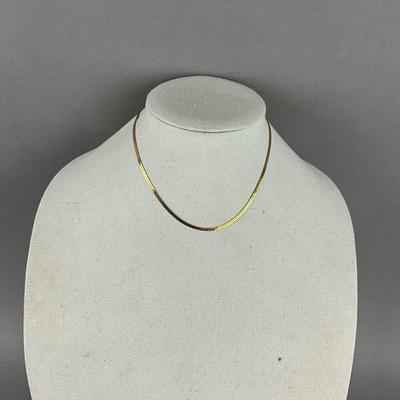 S698 14k Yellow Gold Serpentine Style 1.5mm 14" Necklace