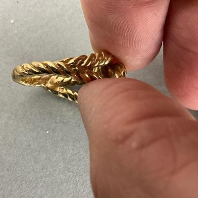 S802 14k Yellow Gold Rope Knot Ring