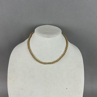 S803 14k Yellow Gold 5mm Ball 18" Necklace