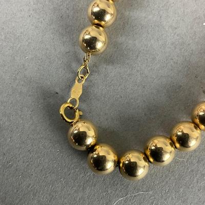 S803 14k Yellow Gold 5mm Ball 18" Necklace