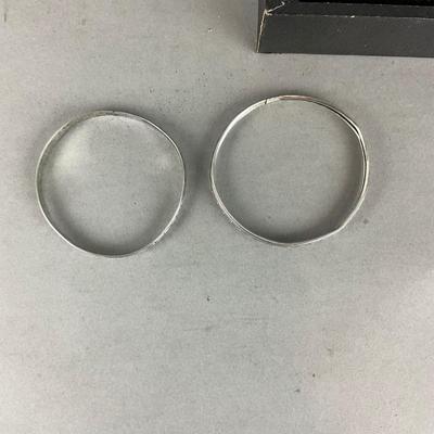 S810 Pair of Sterling Silver Danecraft Slip on Bangle Bracelets