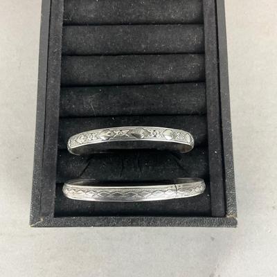 S810 Pair of Sterling Silver Danecraft Slip on Bangle Bracelets