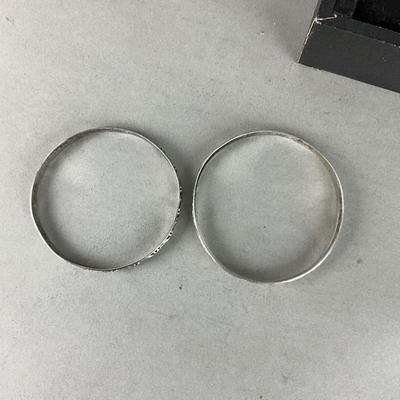 S811 Pair of Sterling Silver Danecraft Slip on Bangle Bracelets