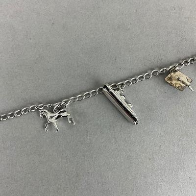 S817 Vintage Sterling Silver Charm Bracelet