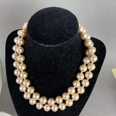 S819 Large Faux Replica Baroque Pearl Necklace and Earring Sets