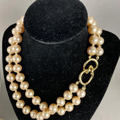 S819 Large Faux Replica Baroque Pearl Necklace and Earring Sets
