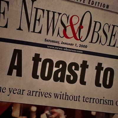 Sale Photo Thumbnail #782: 4 Vintage NewsPapers from THe News and Observer 
2000/Putin/Yeltsin/Afghan (not the entire paper, just the section shown)