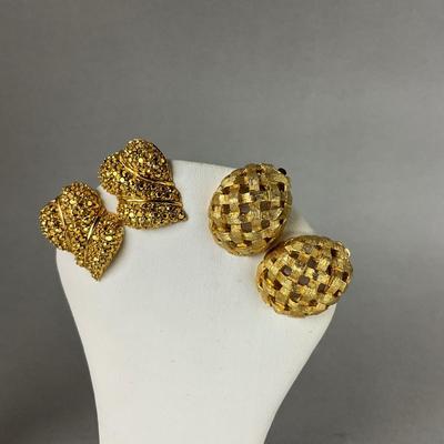 S827 Four Pairs of Christian Dior and St. John Clip Earrings