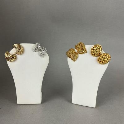 S827 Four Pairs of Christian Dior and St. John Clip Earrings