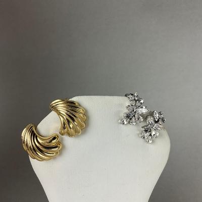 S827 Four Pairs of Christian Dior and St. John Clip Earrings