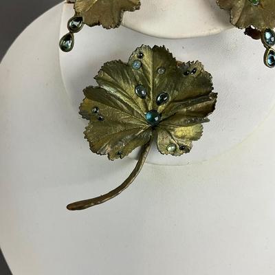 S828 Michael Michaud Bronze and Blue Topaz Lady's Mantle Set