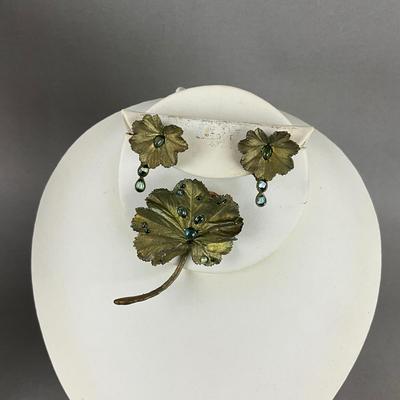 S828 Michael Michaud Bronze and Blue Topaz Lady's Mantle Set